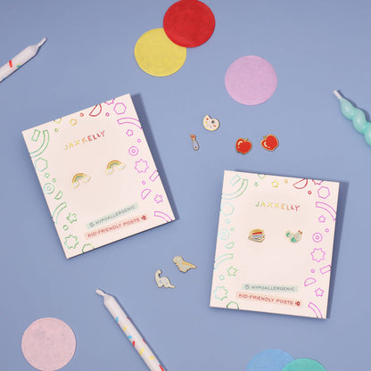 Dinosaur Enamel Flat Back Kids Earrings