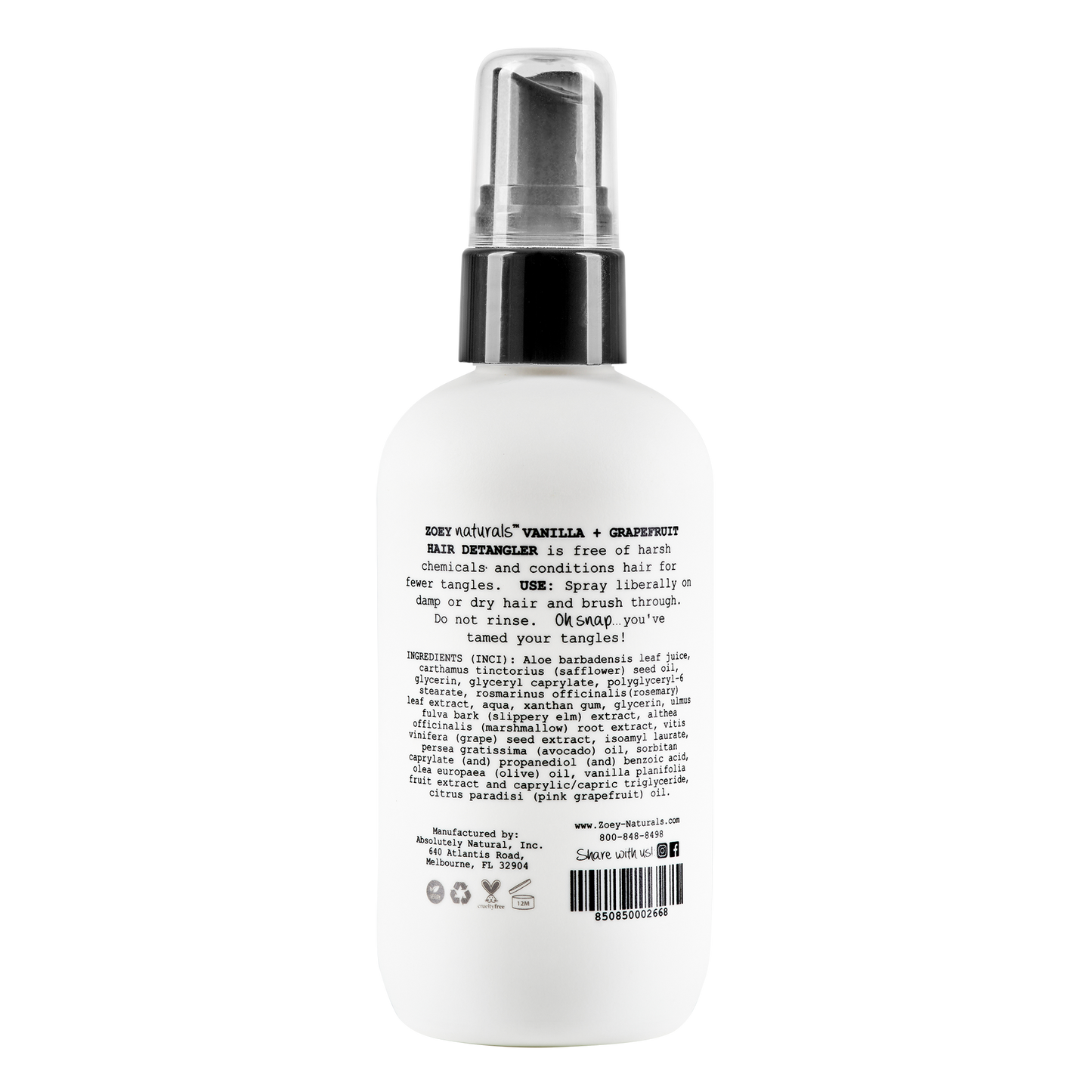 Vanilla Grapefruit Hair Detangler  - 4oz