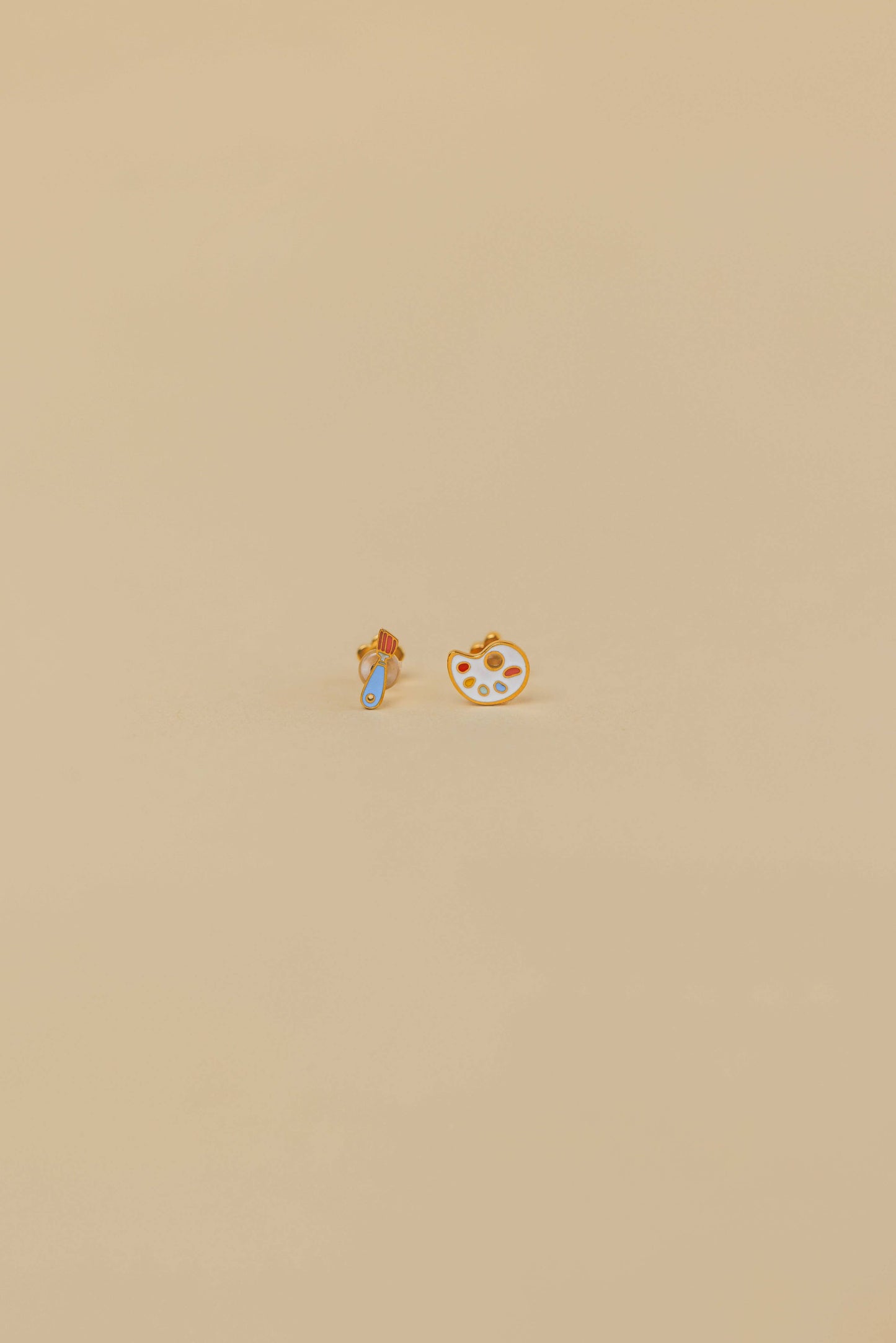 Artist Palette Enamel Flat Back Earrings