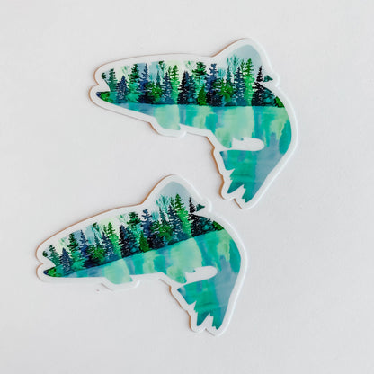 Reflection Trout Fish Sticker