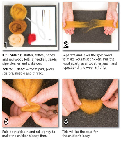 Chickens Felting Kit