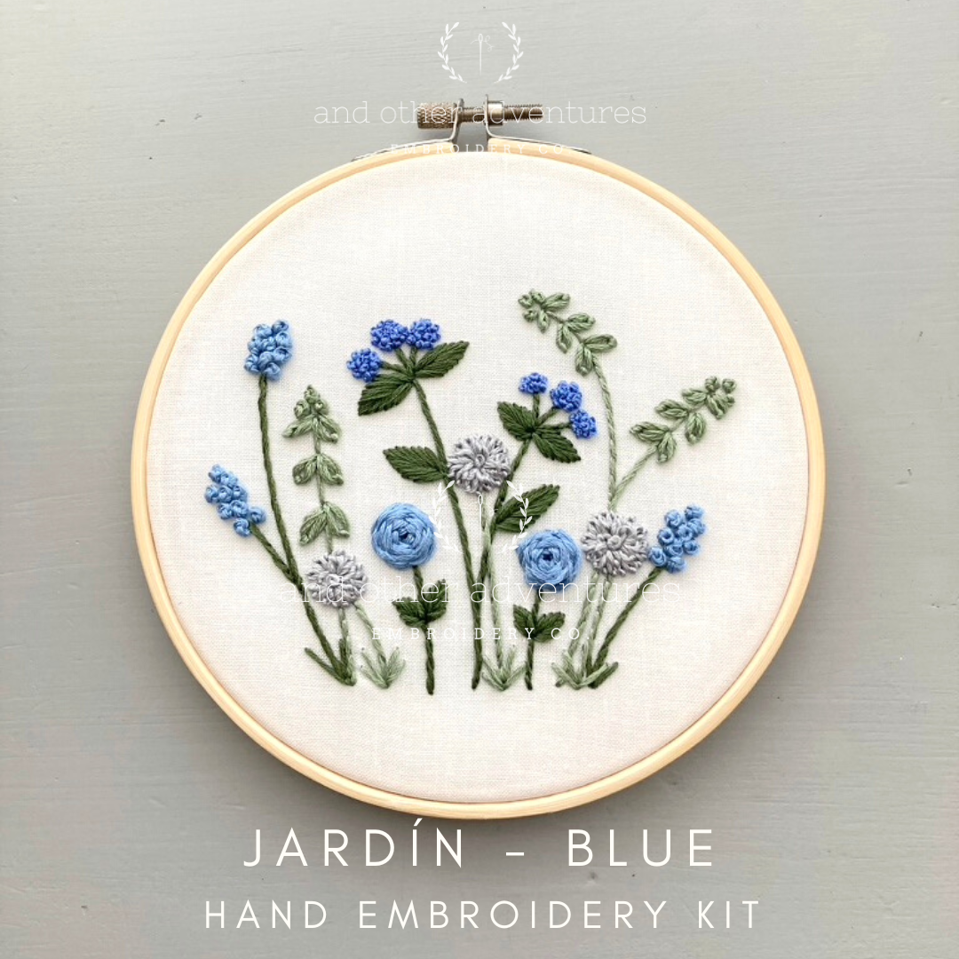 Hand Embroidery Kit  - Jardín in Blue