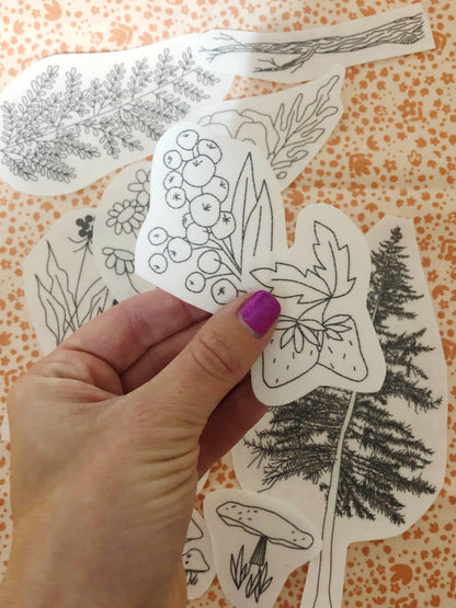 Forest Forage - Hand Embroidery - Peel Stick & Stitch Patter