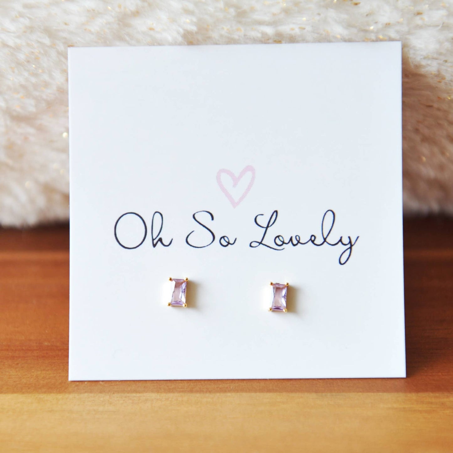 Crystal baguette stud earrings multiple colors