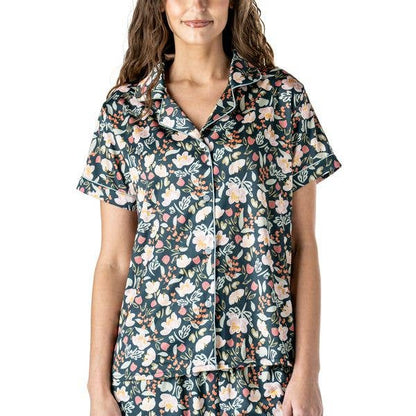 Hello Mello Satin Pajama Top | Petal to the Metal