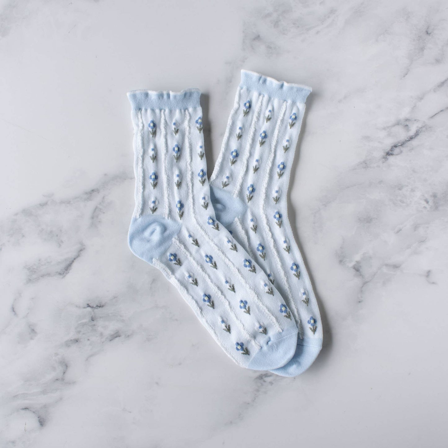 Pastel Color Floral Casual Socks