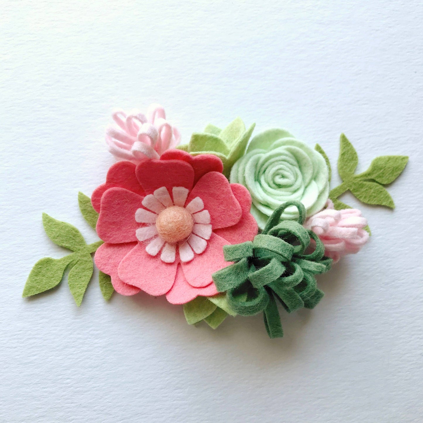 Mini Felt Flower Craft Kit | Coral Sage