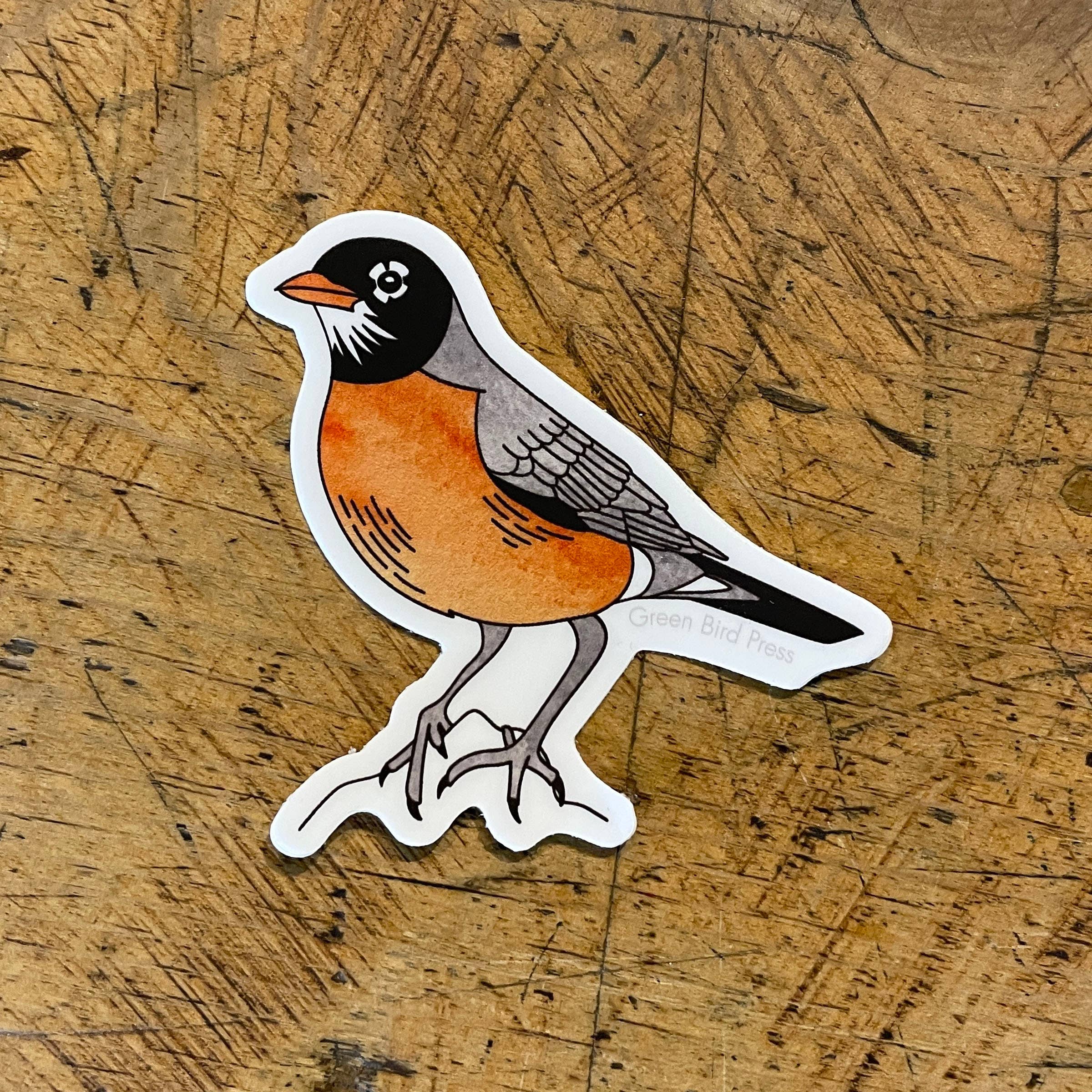 Pink Robin Sticker American Robin Sticker – The Net Loft