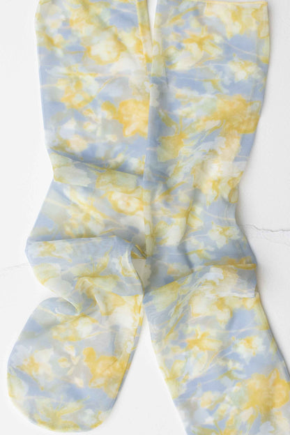 Sheer Patterned Crew Socks