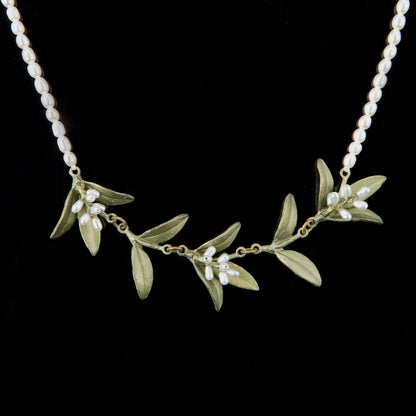 Flowering Myrtle Contour Pearl Necklace - 16" Adj.