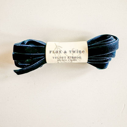 Flax & Twine 3/8" Velvet Ribbon - 3 Yards