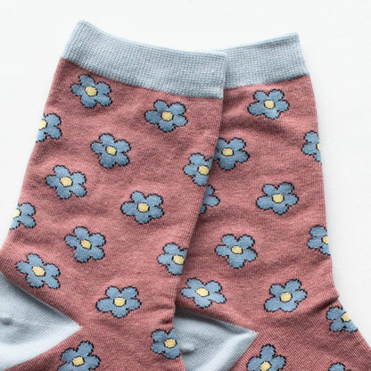 Doodle Flower Crew Socks