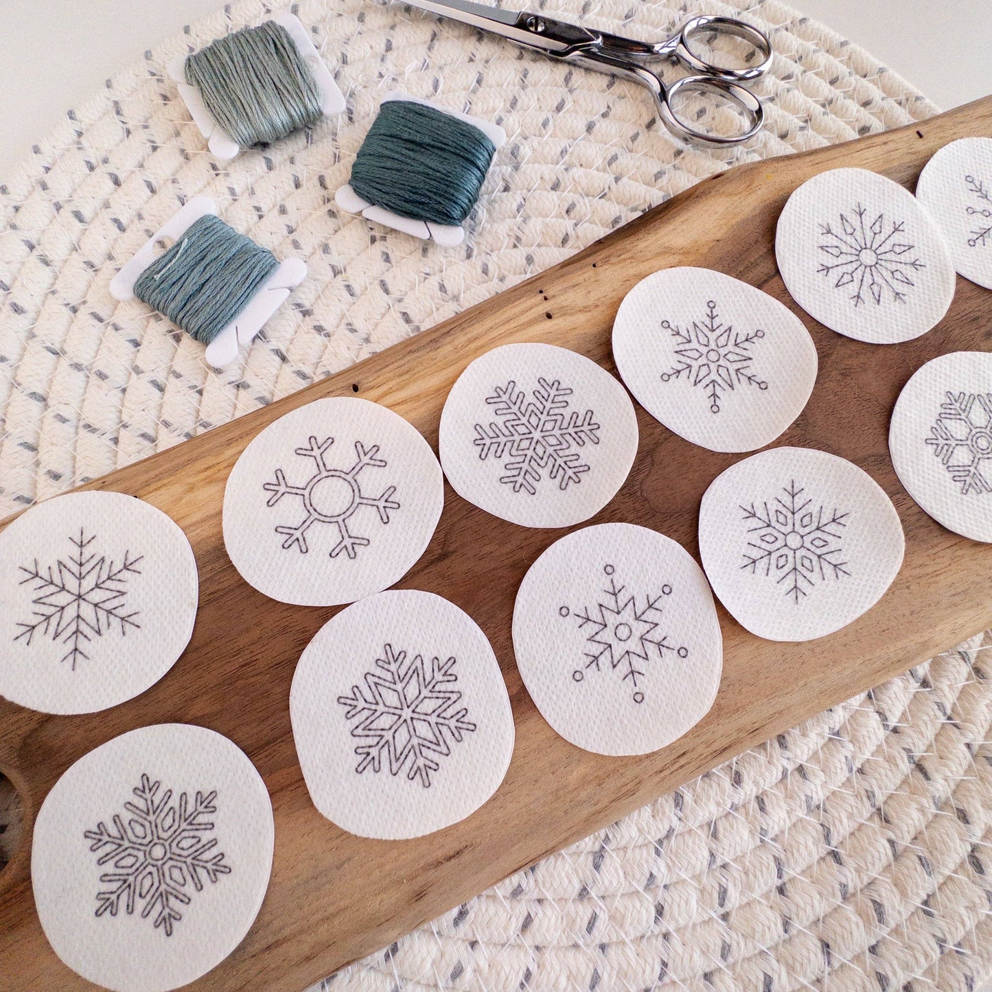 Mini Snowflake Stick and Stitch Embroidery Patterns