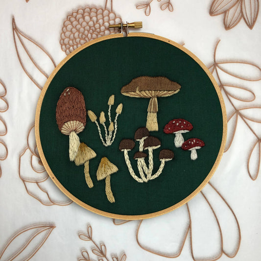 Mushrooms Hand Embroidery - Peel Stick & Stitch Patterns