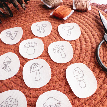 Mini Mushroom Stick and Stitch Embroidery Patterns