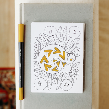 Woodland Coloring Postcards | Set of 14 Illustrated Art Card