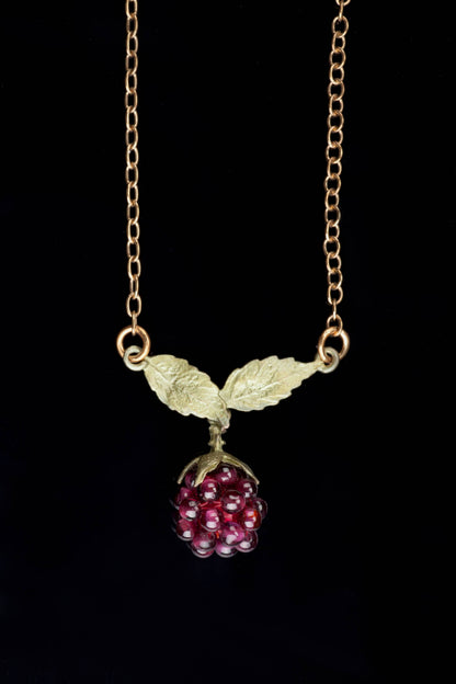 Raspberry Dainty Chain Pendant - 16" Adj.