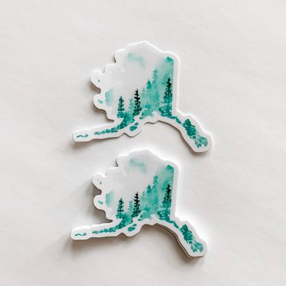 Alaska Forest Green State Sticker