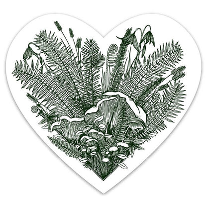 Heart of the Forest Sticker: West Coast Flora & Mushrooms