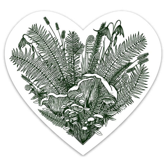 Heart of the Forest Sticker: West Coast Flora & Mushrooms