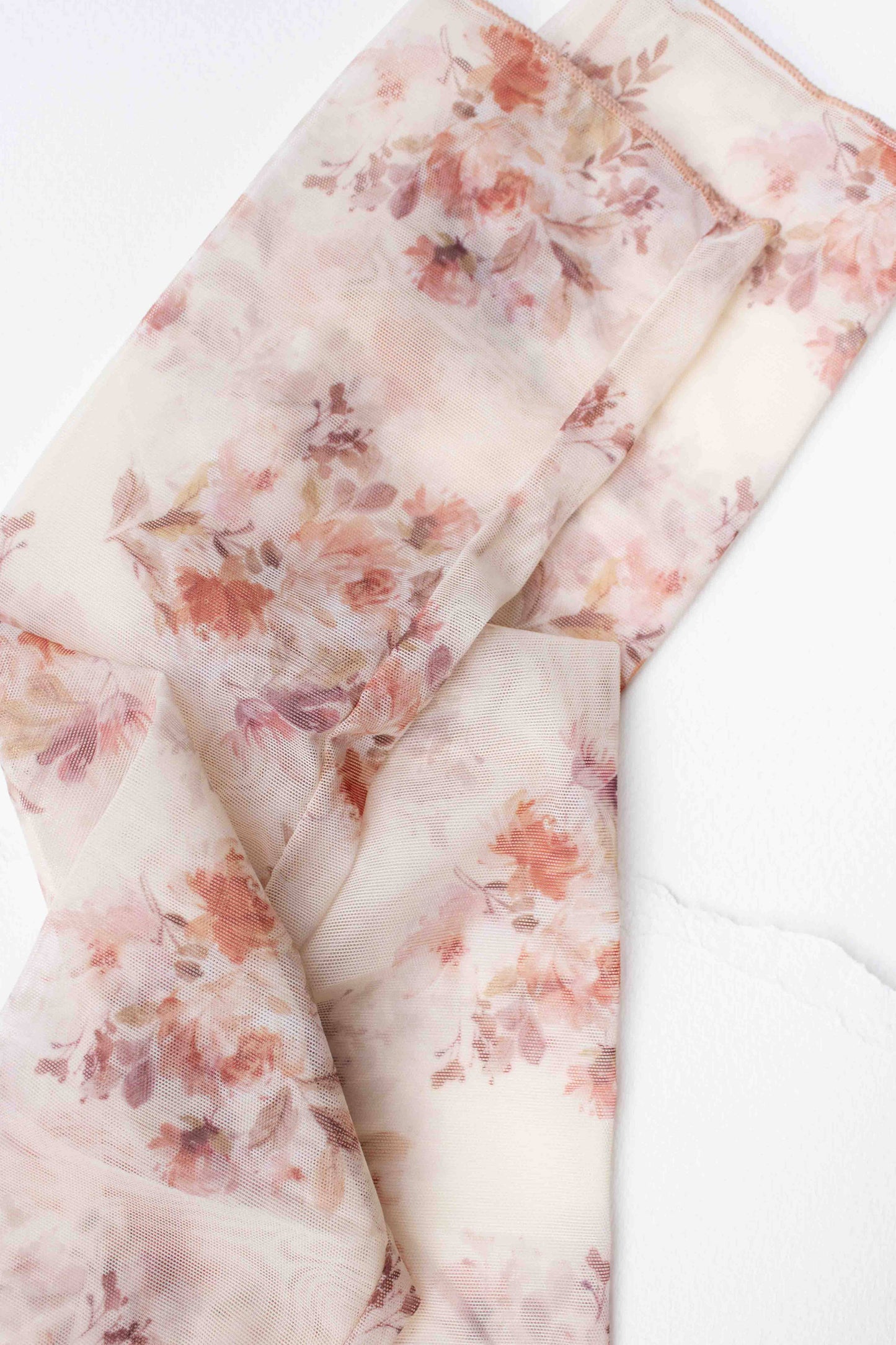 Sheer Patterned Crew Socks