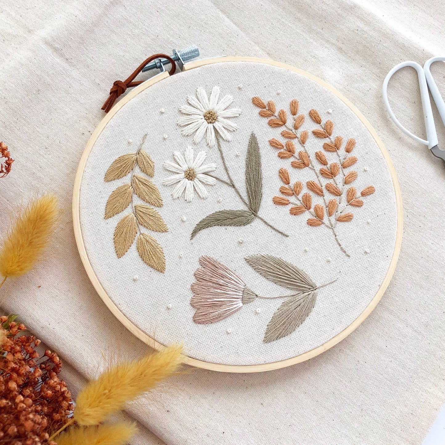 Floral Embroidery DIY Kit, modern embroidery craft kit