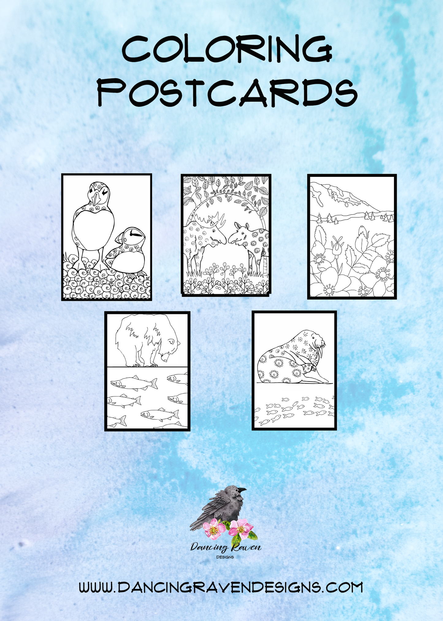 Coloring Postcard - Wildlife Set