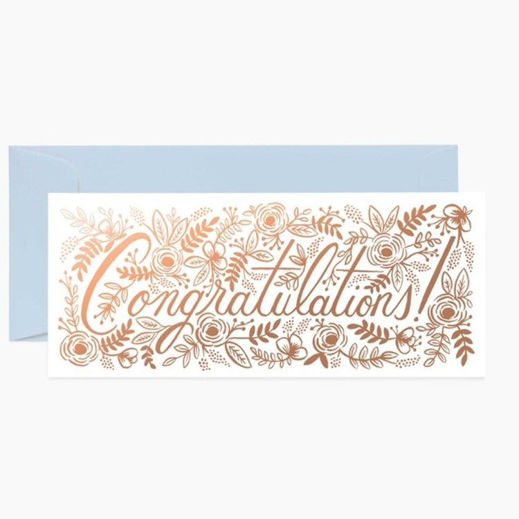 Champagne Floral Congrats No. 10 Card