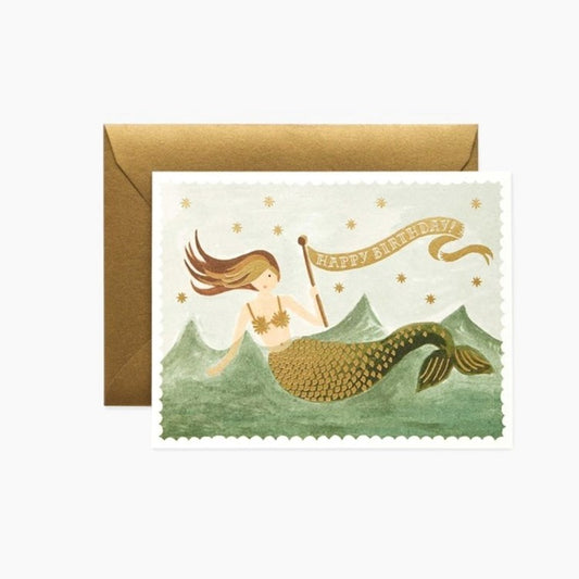 Vintage Mermaid Birthday Card