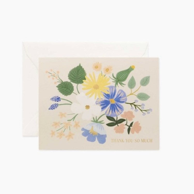 Garden Party Blue Thank You Card