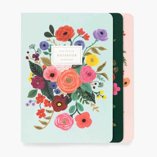 Assorted Set of 3 Garden Party Notebooks