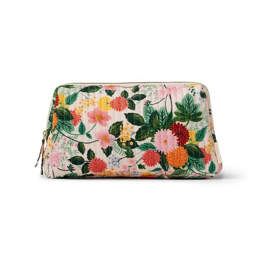 Dahlia Quilted Large Cosmetic Pouch
