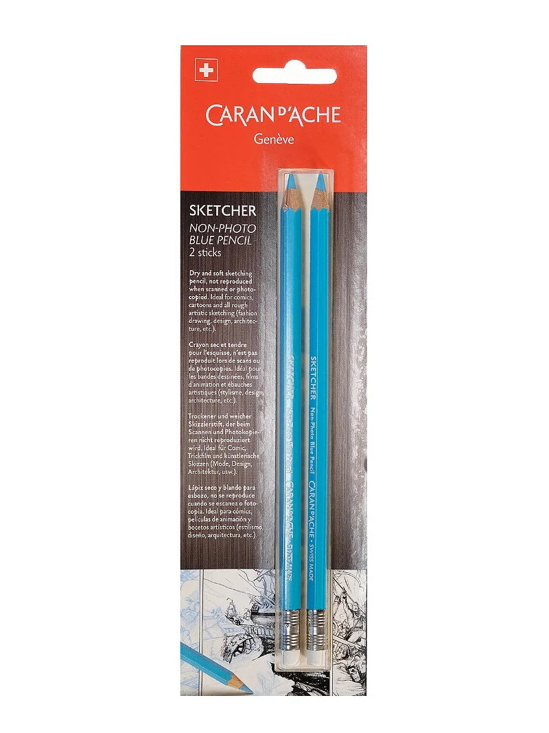 Caran D'Ache SKETCHER Non-Photo Blue Pencils (set of 2)