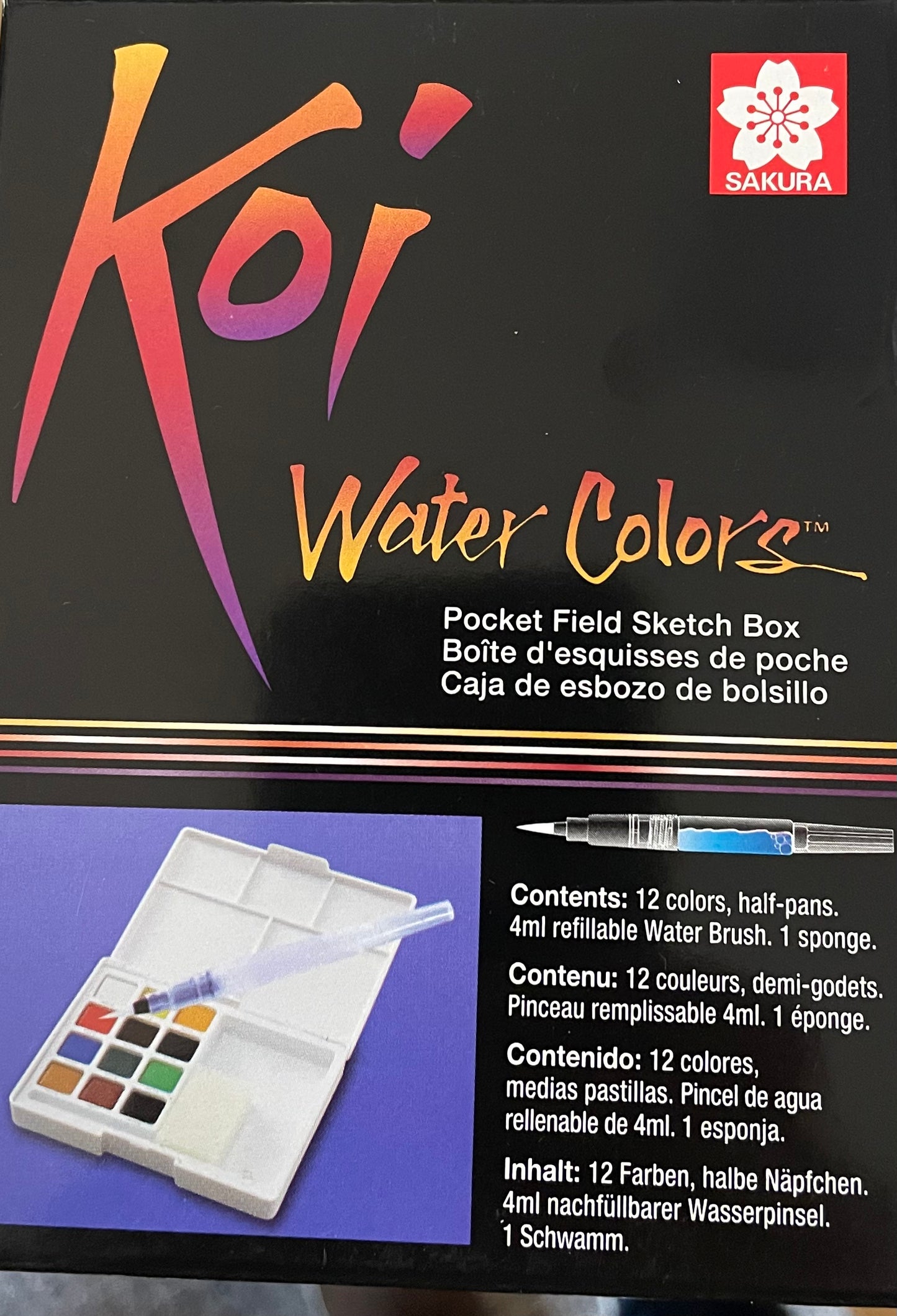 Sakura KOI Watercolors- 18-Color Pocket Field Sketch Box
