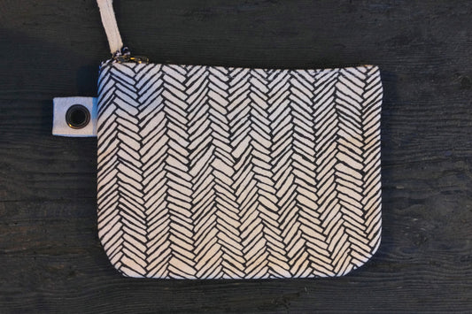 Cotton Twill Design Medium Zip Bag