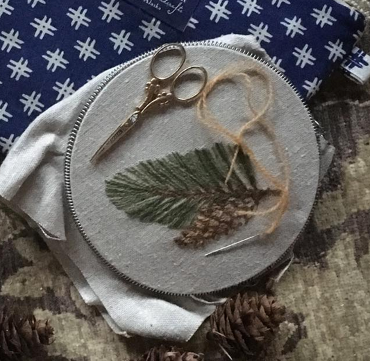 Pine Cone Wool Embroidery Crewel Kit