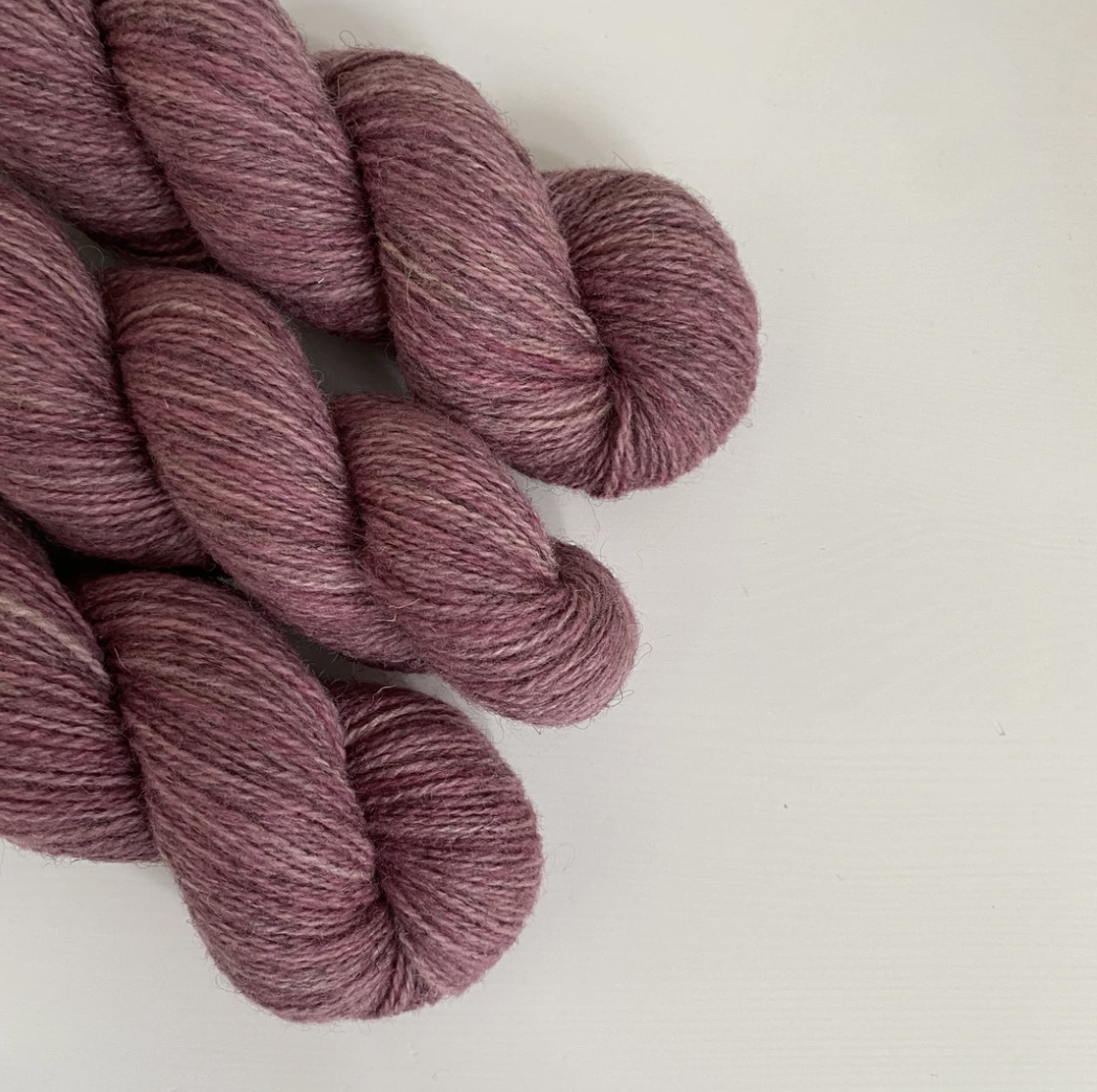 Natural Light Warm Grey FINNSHEEP and MULBERRY SILK Worsted Weight 3 Ply  Yarn 230 yards, 4+ oz -  - Point of View Farm - Purebred  Registered Finnsheep