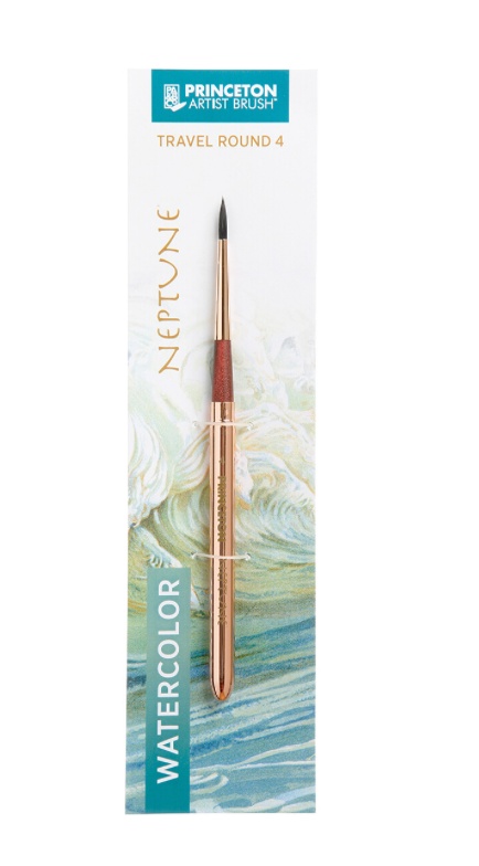 Princeton Brush Neptune Synthetic Squirrel Watercolor Brush, Round, 16
