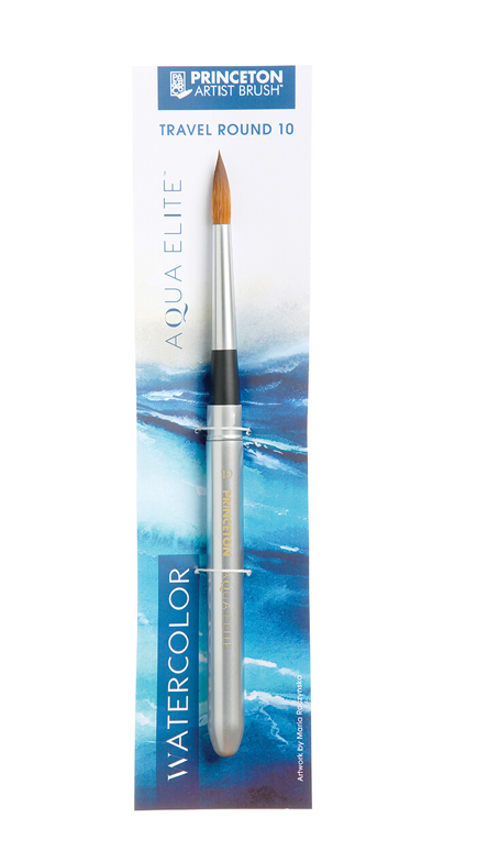 Aqua Elite Synthetic Kolinsky Sable Watercolor Travel Round Brushes