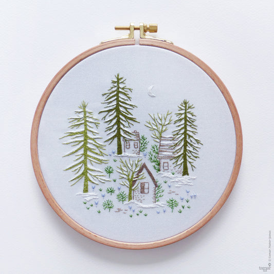 Snowy Night  6" Embroidery Kit