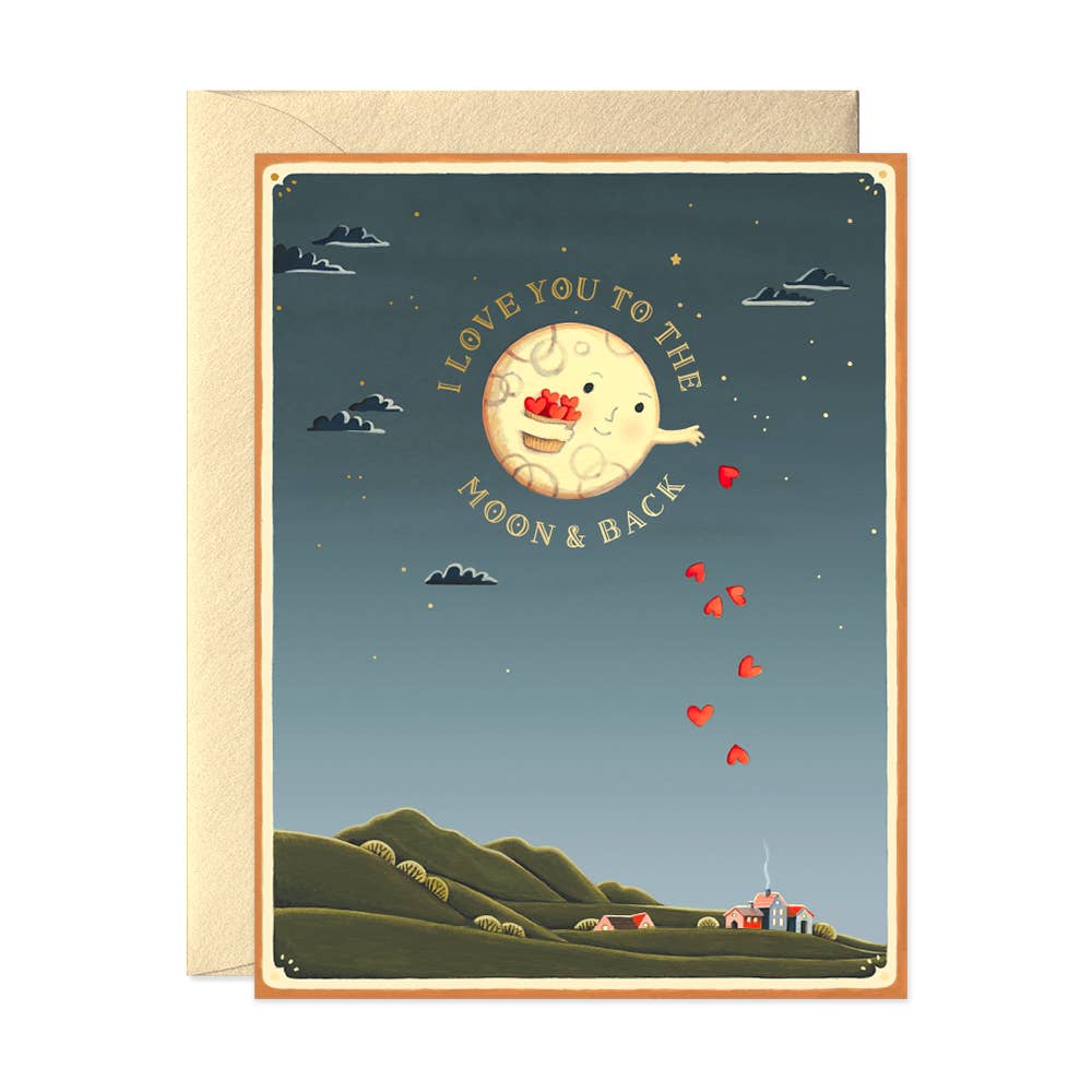 Moon and Back Love Card