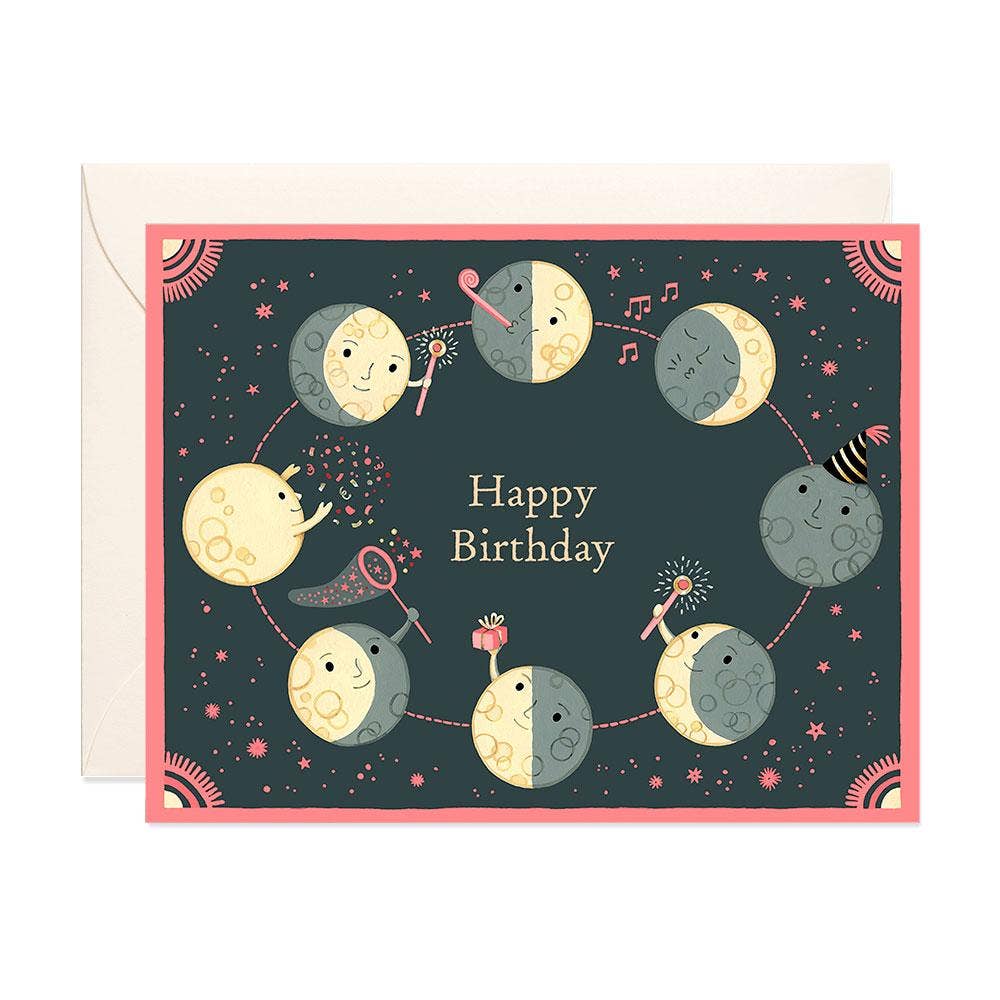 Moon Phases Birthday Card