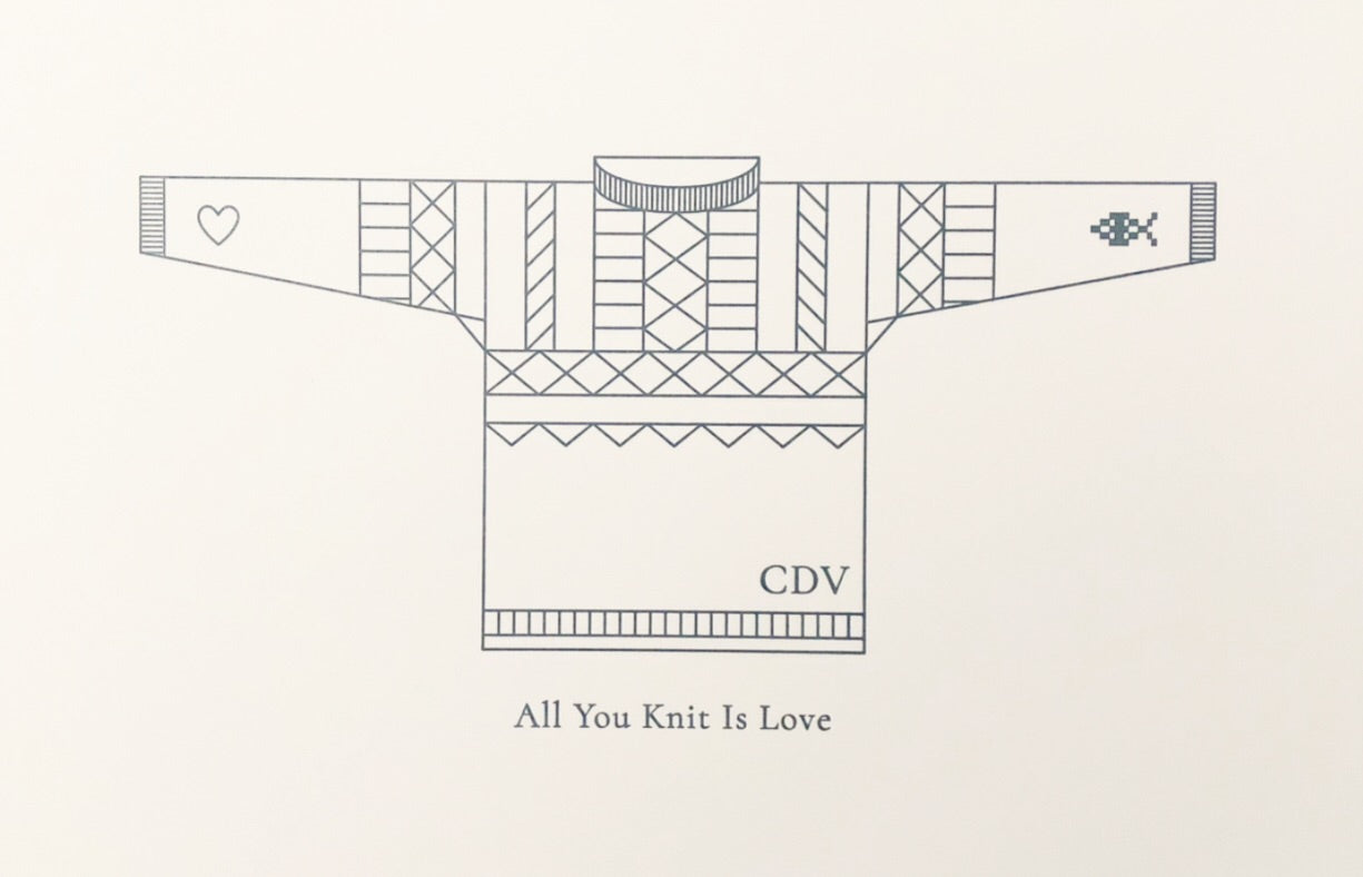 Cordova Gansey Letterpress Print: All you Knit is Love