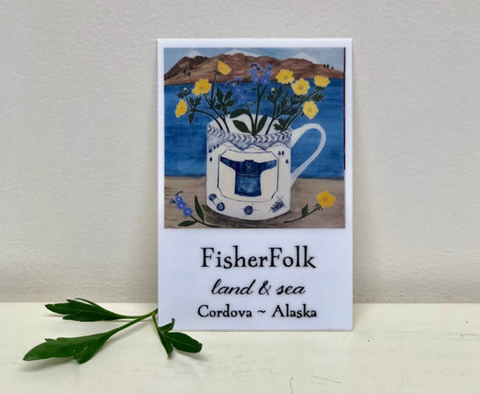 FisherFolk Land & Sea Gansey Mug Sticker
