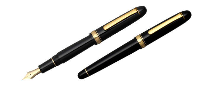#3776 Century Fountain Pen | Black & Gold Trim