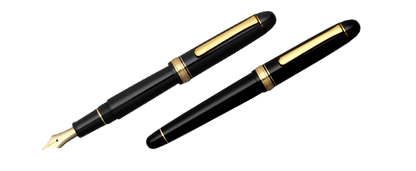 #3776 Century Fountain Pen | #1 Black & Gold Trim